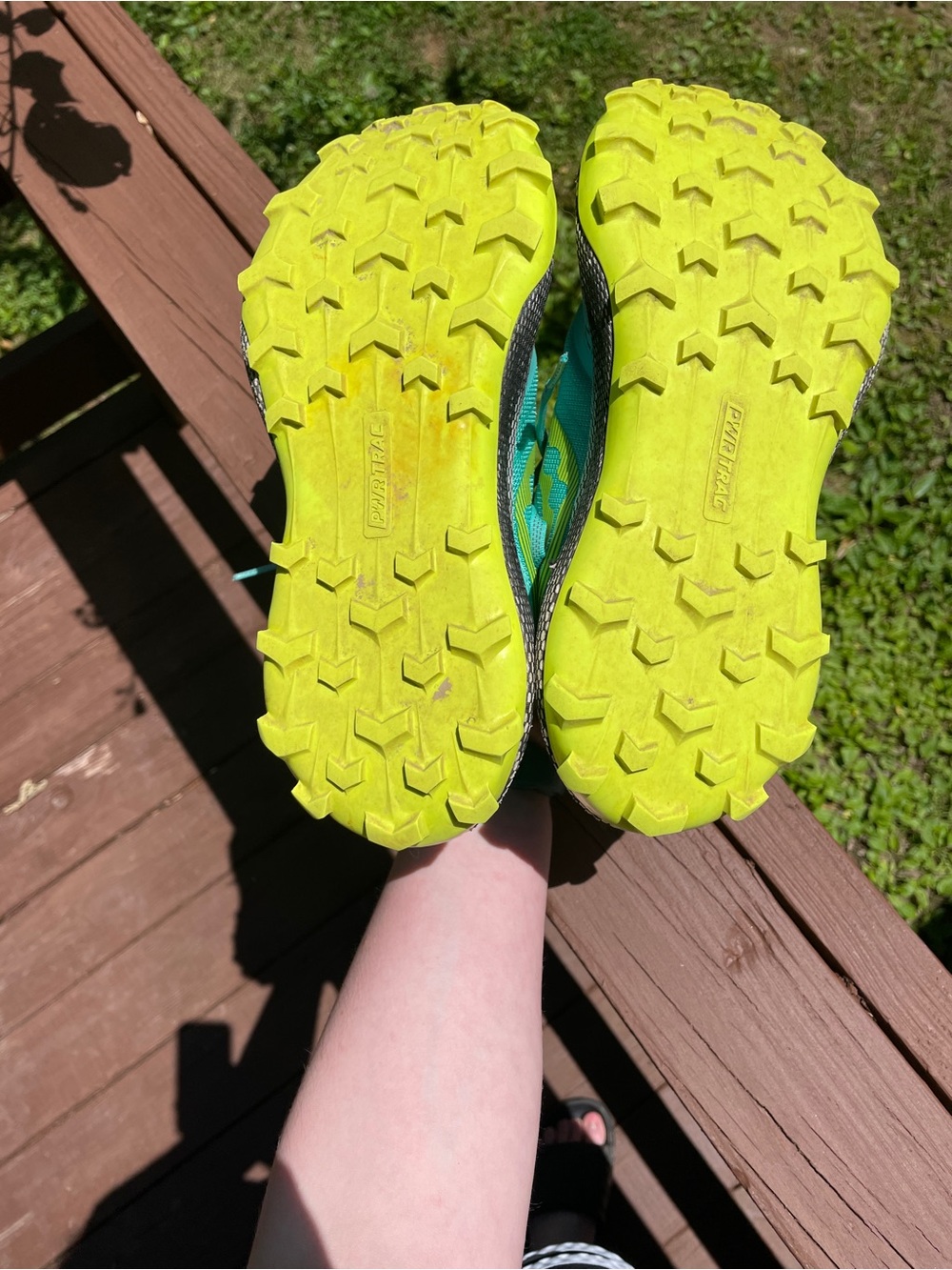 EUC Saucony Teal & Yellow Women's Athletic Trail Running Shoes - Picture 5 of 6